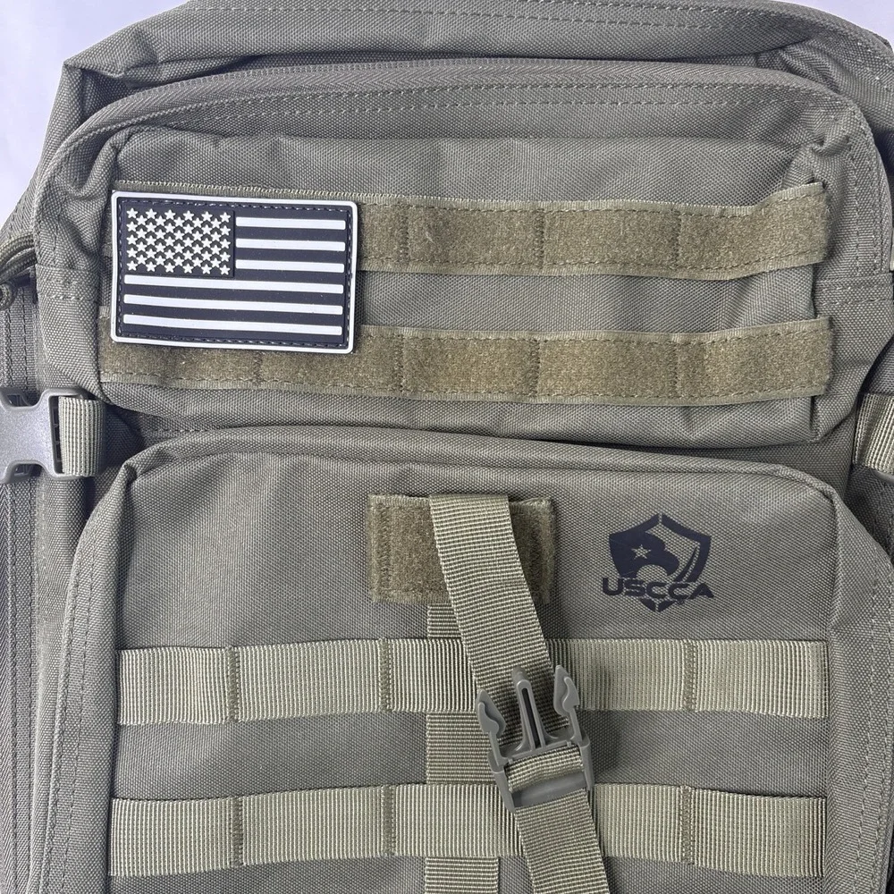 USCCA Military Green Tactical Backpack Adjustable Straps Multi Pocket Gorpcore